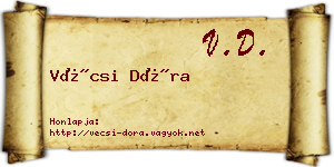 Vécsi Dóra névjegykártya