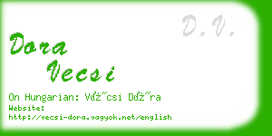 dora vecsi business card